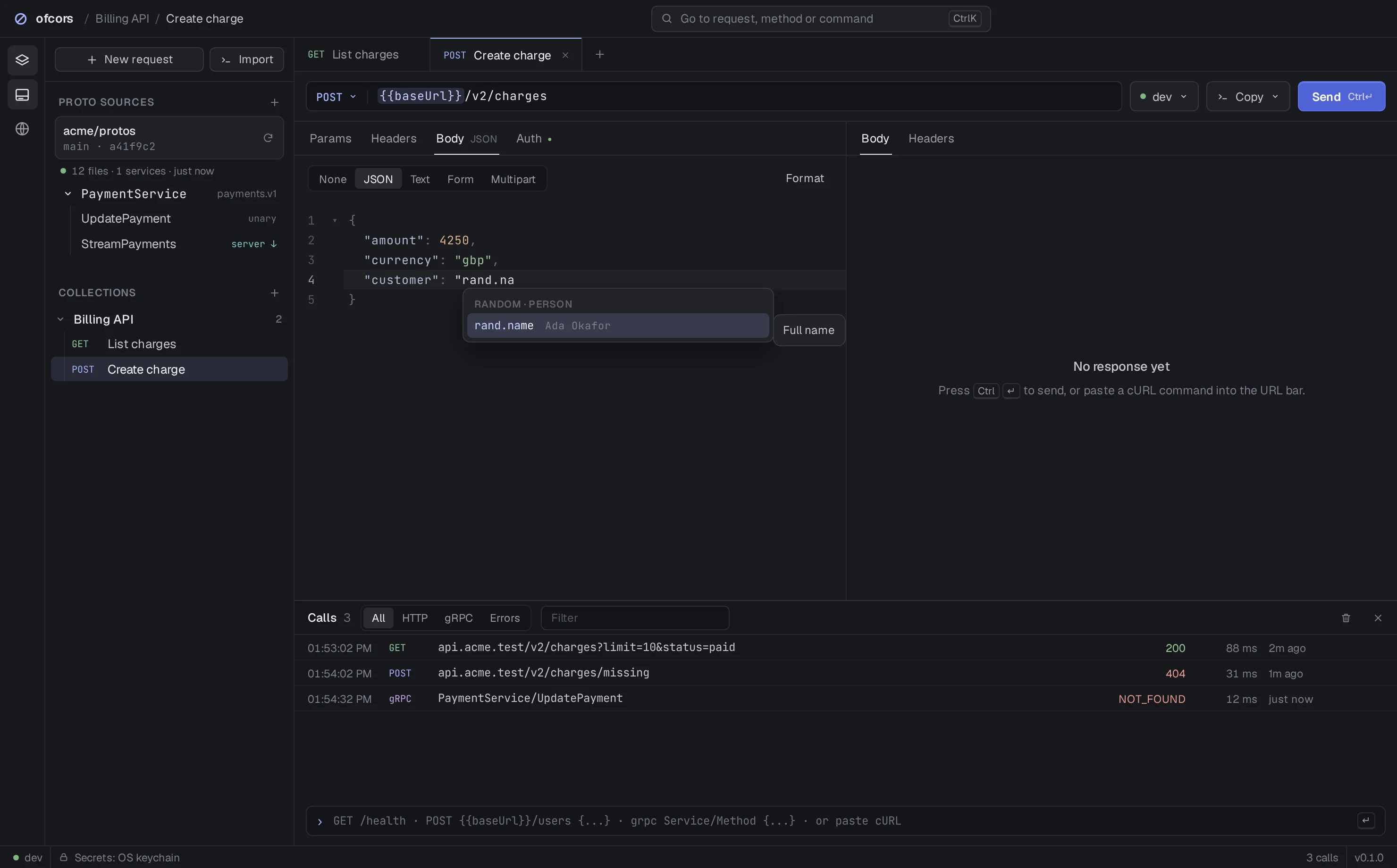 Autocomplete listing rand.name and other random data generators with live examples.